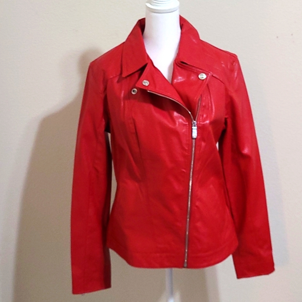 True religion leather jacket.